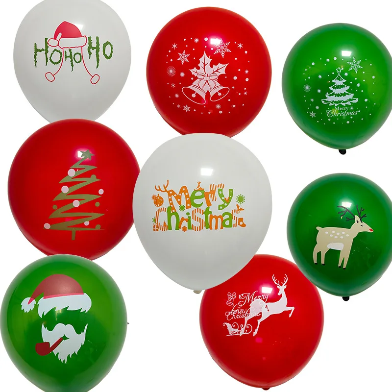Wholesale Manufacturer Christmas Balloon DIY Magic Originality Balloons 100PCS Christmas Balloons Tree Elk Santa Claus Latex