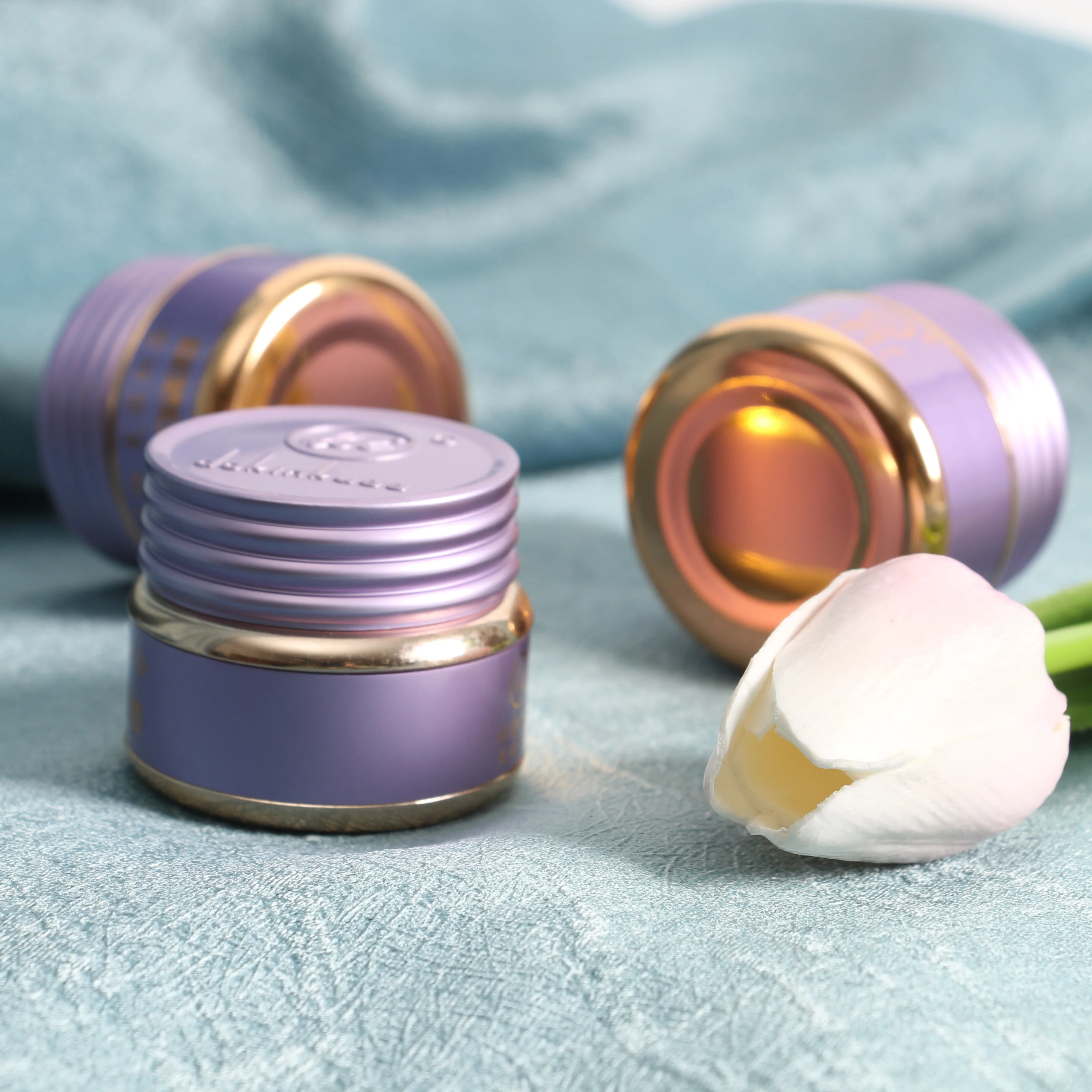 Gold Aluminium Luxury Empty Glass Jar Cosmetics Containers and Packaging 50g