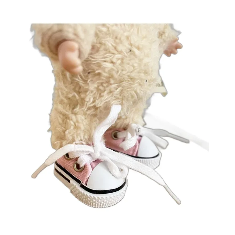Cute Dress Outfit Clothes Only Shoes 17cm Blind Box Keychain Labubu Pendant Leather Canvas Sneaker Clothing