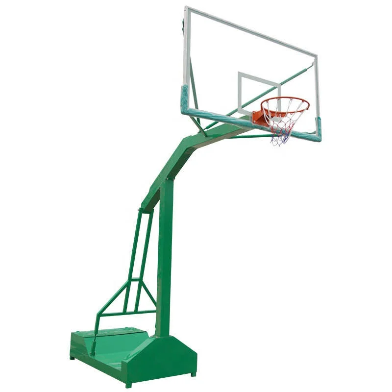 Portable FIBA outdoor indoor basketball hoop stand portable movable adult basketball stand with tempered glass and spring rim