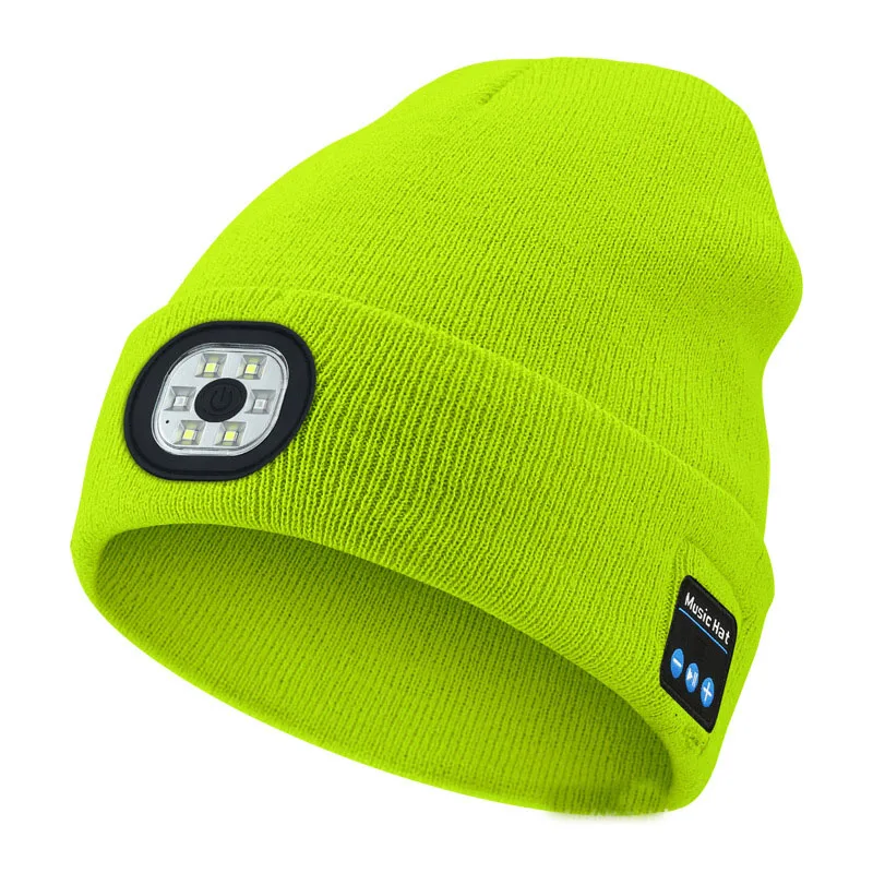 LED Bluetooth Hat Warm Winter Music Beanie with Light Ideal for Running and Skiing