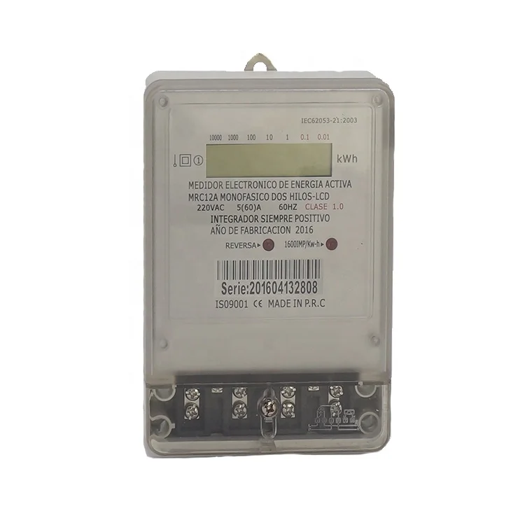 Single Phase Three Wire  LCD  Display  Mechanical Step Register Watt Hour Energy  Meter