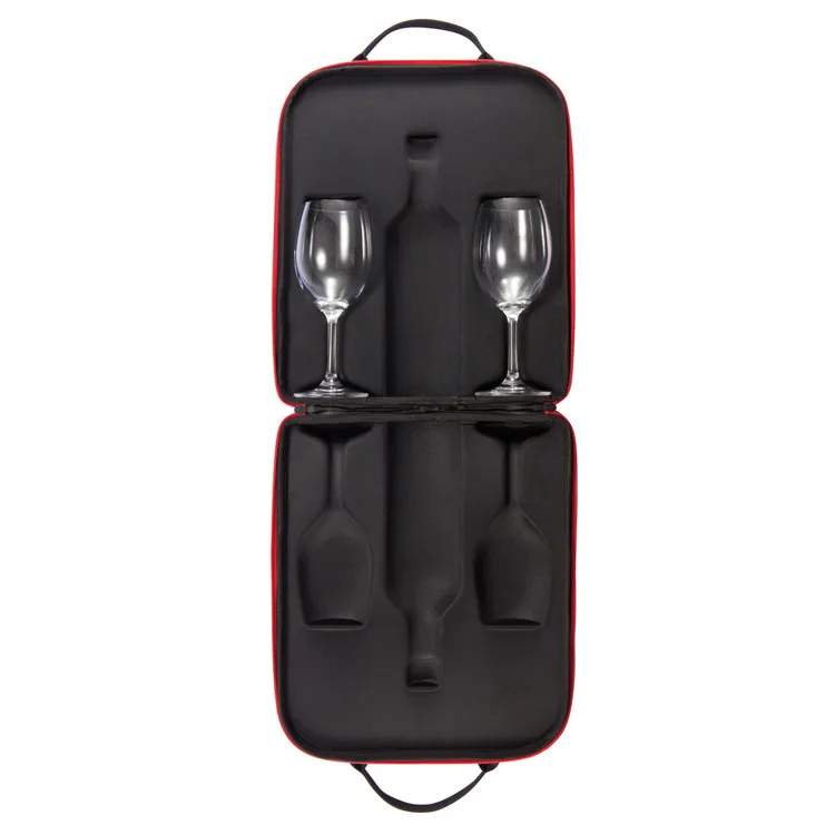 High-end Travel Case EVA Protective Wine Glasses Bottle Carrying Display Case