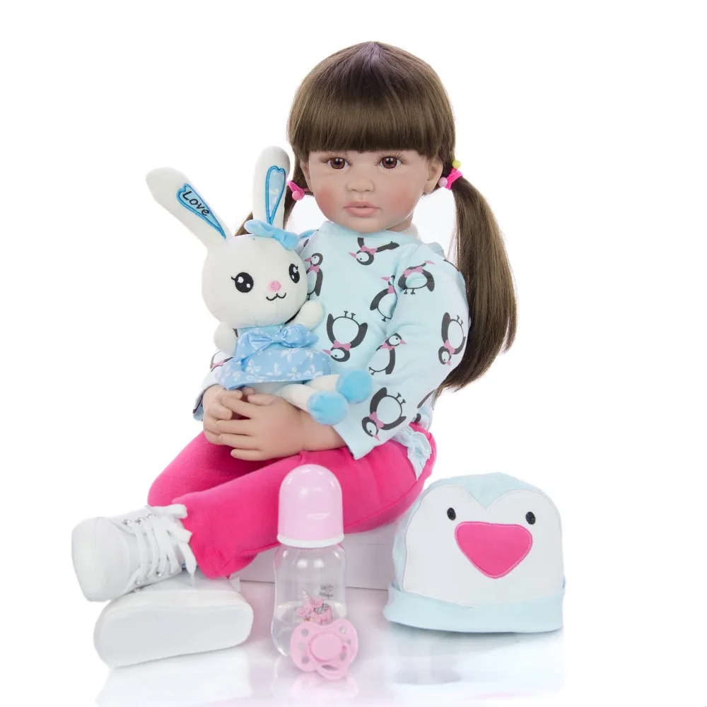 24 inch  60 cm Fashion Long Hair Reborn Dolls and Reborn Boneca