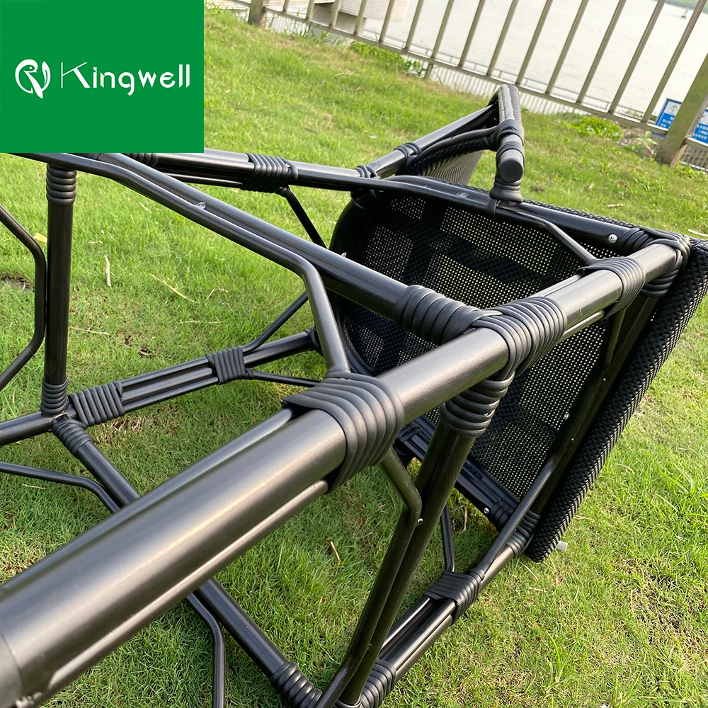 Foshan furniture patio bar stool rattan black high bar patio chair rustic french style