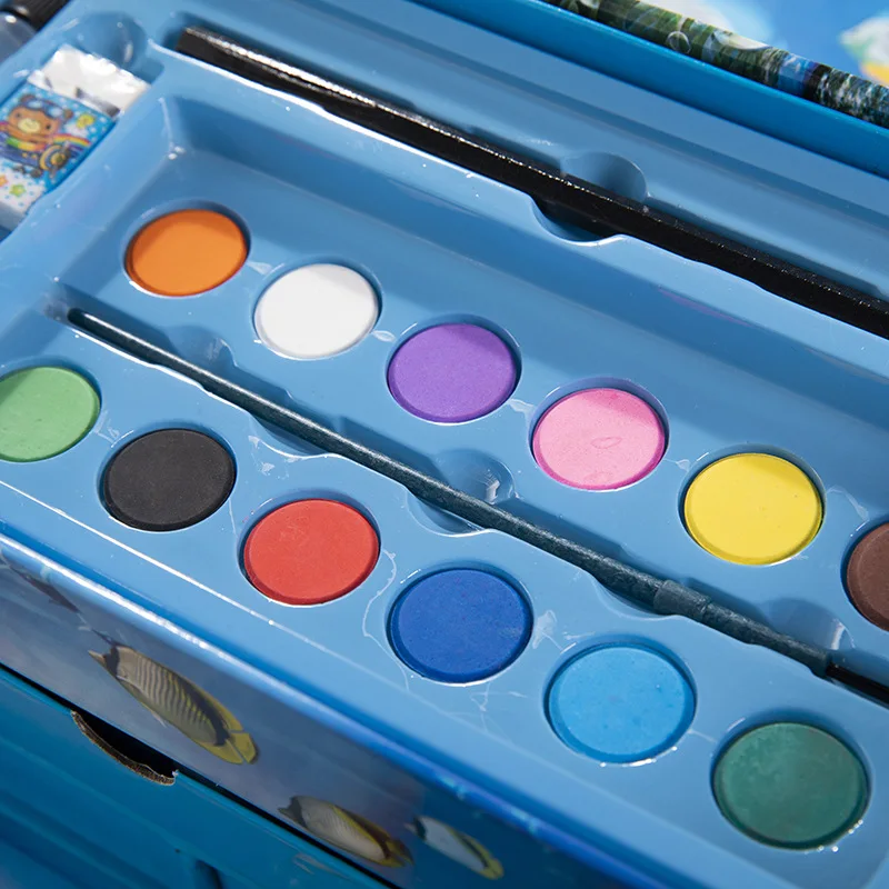 2021 New Professional Back To School Drawing Set With Marker Pens Crayons Pencils For kids Birthday Gift with color box