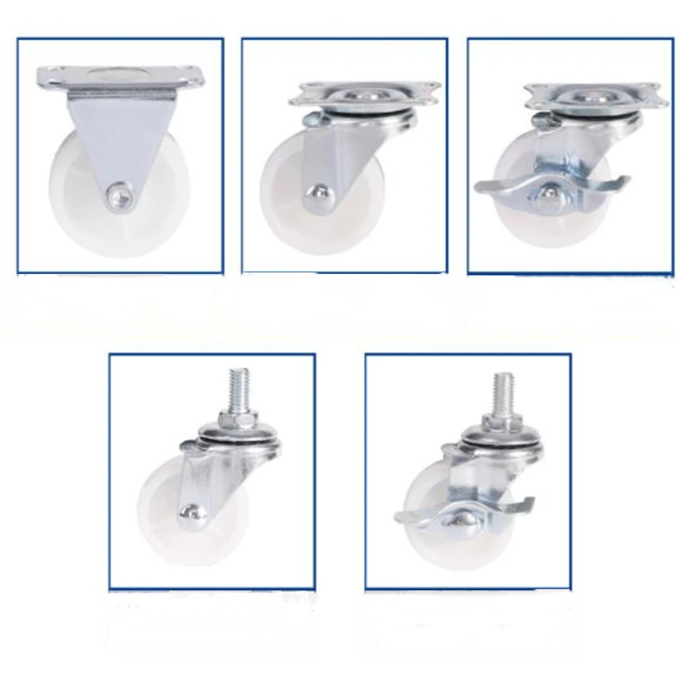 1/1.5 дюймов поворотный подшипник ролики шарнирного соединения верхней пластины стволовых рицинус колеса тележки с тормозом оцинкованный поворотные ролики