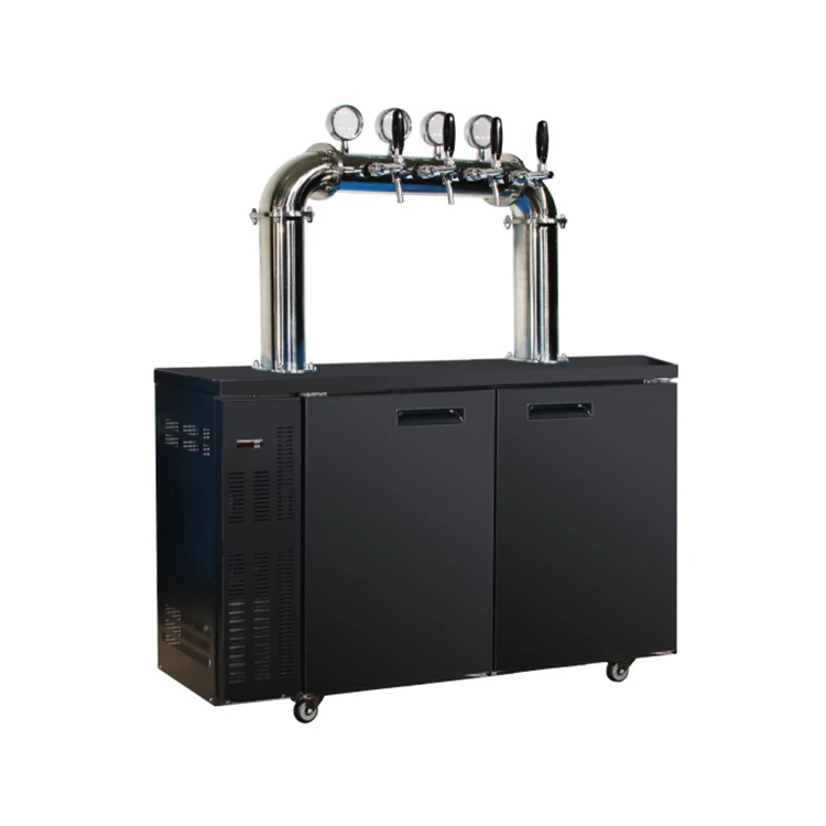 
Durable door shape wine column 4 taps beer dispenser with cooler 