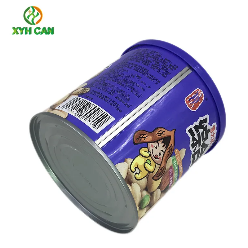 Eco-Friendly Metal Canister For Nuts Snack Peanut Walnut Packaging Colorful Empty Tin Glossy Food Grade For Candle Gift Candy