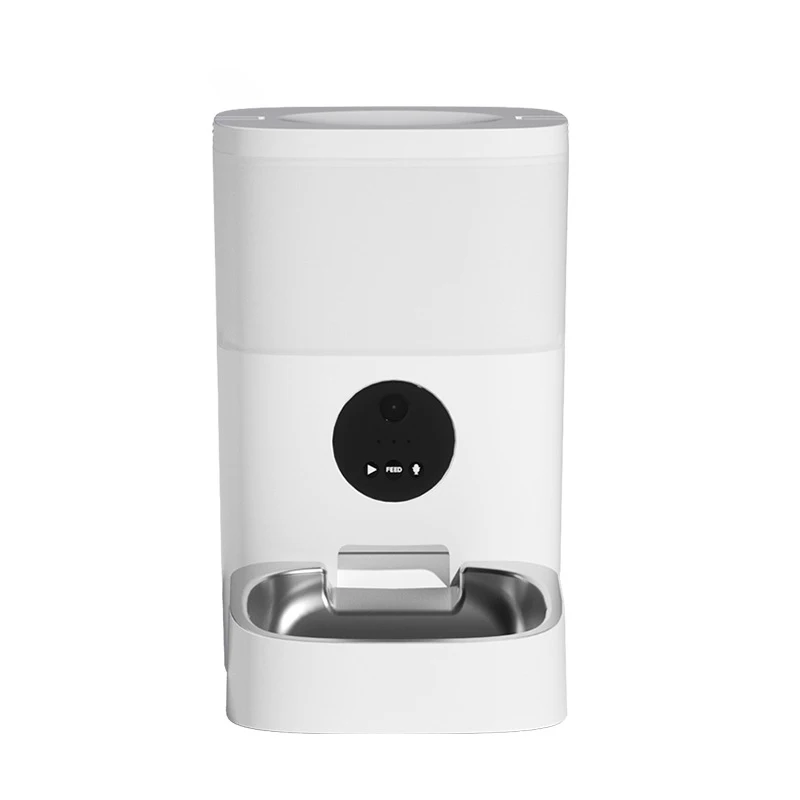 High Quality White Durable And Easy To Clean 4L/6L WiFi Smart Pet Feeder Timer Quantitative Cell Phone Control Pet Feeder