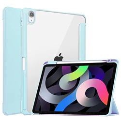 Clear PC Cover for iPad Air 4th Case Stand Hard Protective Cases with pencil holder For iPad Air 4 10.9 Inch 2020 Flip Case