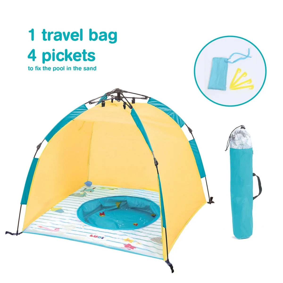 Custom outside foldable water proof uv protection baby popup beach sun tent for kids