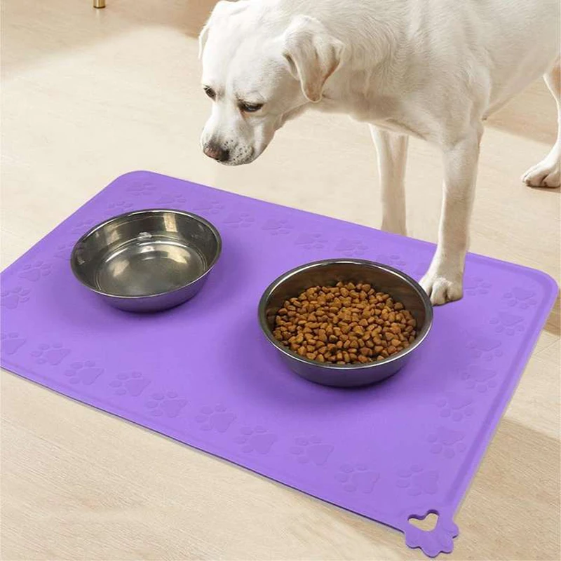 Hot Selling Large Anti- slip Reusable Foldable Washable Feeding Bowl Placemat Anti- Spilling Silicone Meal Mat for Dogs&Cats
