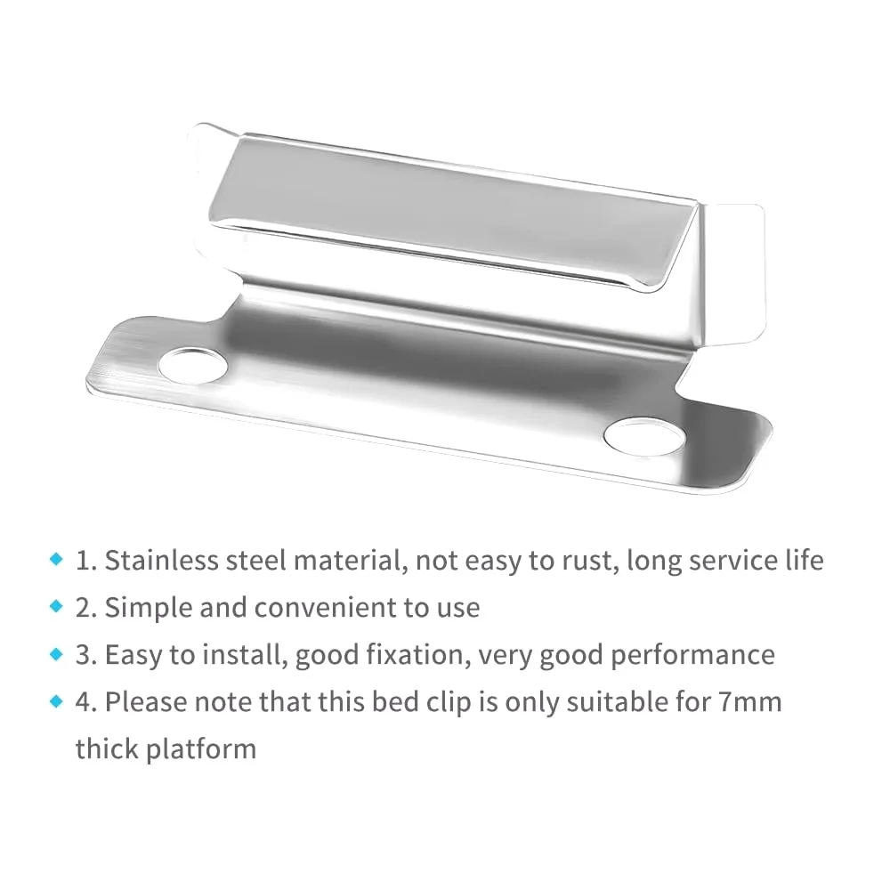 Ender 3 Glass Bed Clips 8Pcs 3D Printer 7mm Stainless Steel Silver Bed Clips 3D Bed Clamps for Ender CR-10 Series