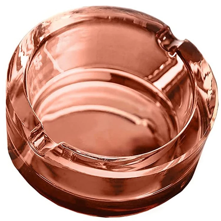 Colored Glass Cigar Ashtray Smoking Round 4 Cigar Holder Customized Blue Glass Ashtrays Wholesale