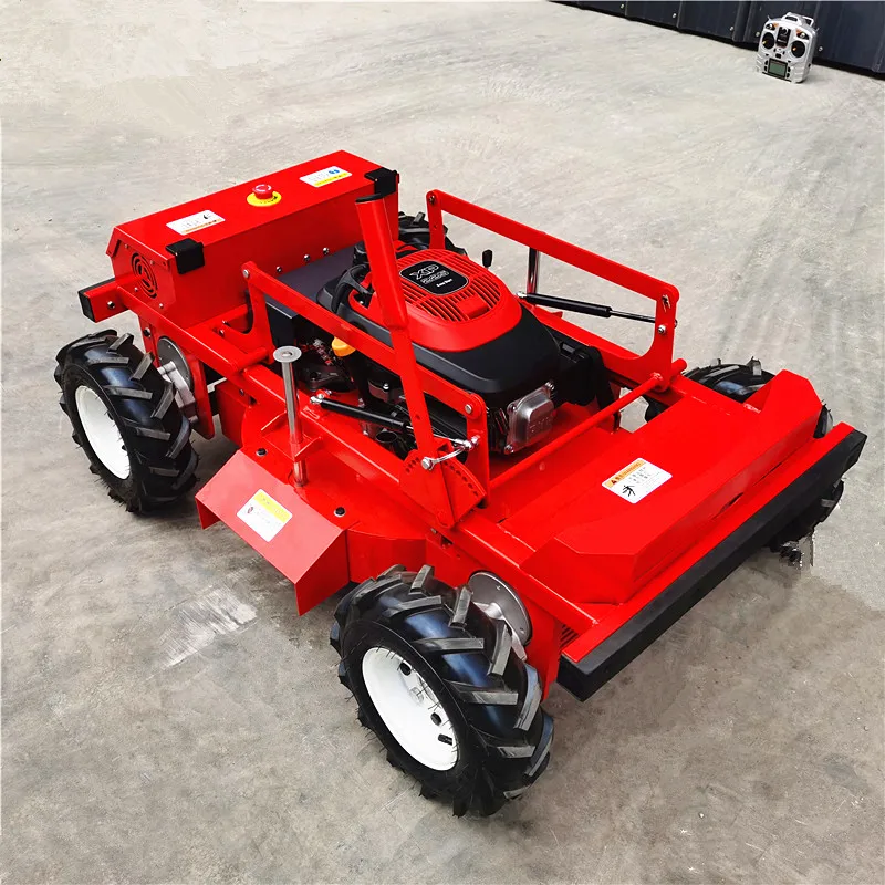 Wholesale light RC lawn mower 9.5HP remote control electric lawn mower 4 wheel drive grass cutter