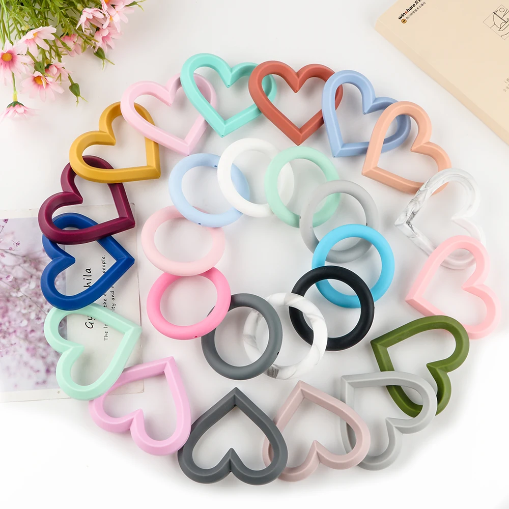 High Quality Circular Shape BPA Free Teething Necklace Food Grade Infant Chewable Silicone Teether Toys Bulk For DIY Crafts