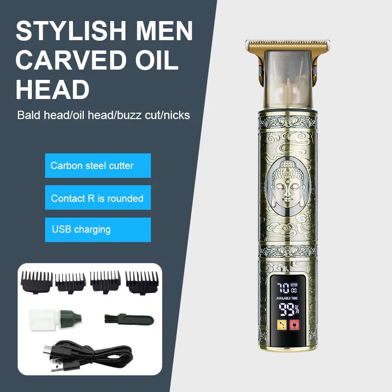 DL-1323 Metal Carving Desgin Hair Cut Machine Beard Trimmer Barber Machines Professional Electric Cordless for Men