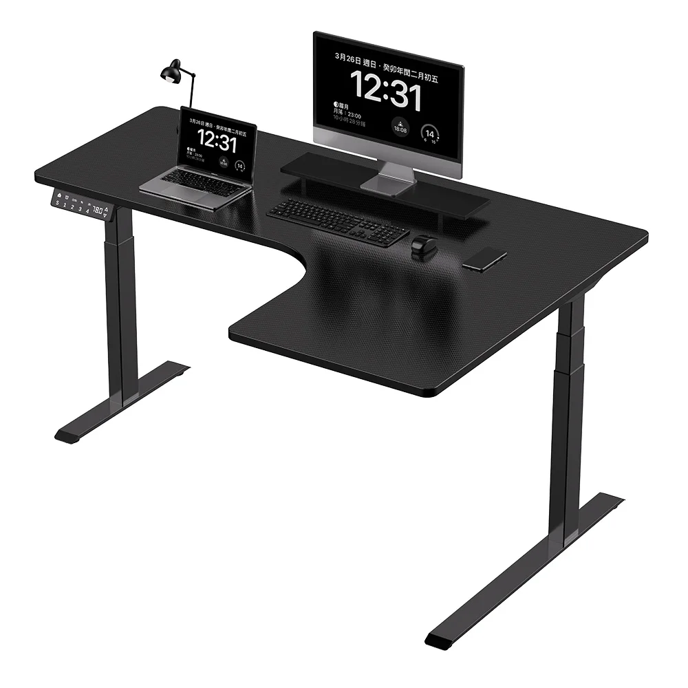 L-образный регулируемый по высоте стол для сидения компьютерный стол офисный Эргономичный игровой стол белый