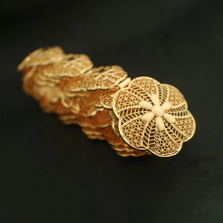 2022 new fashion champagne gold plated wedding hollow flower women metal arabic waist jewelry belt