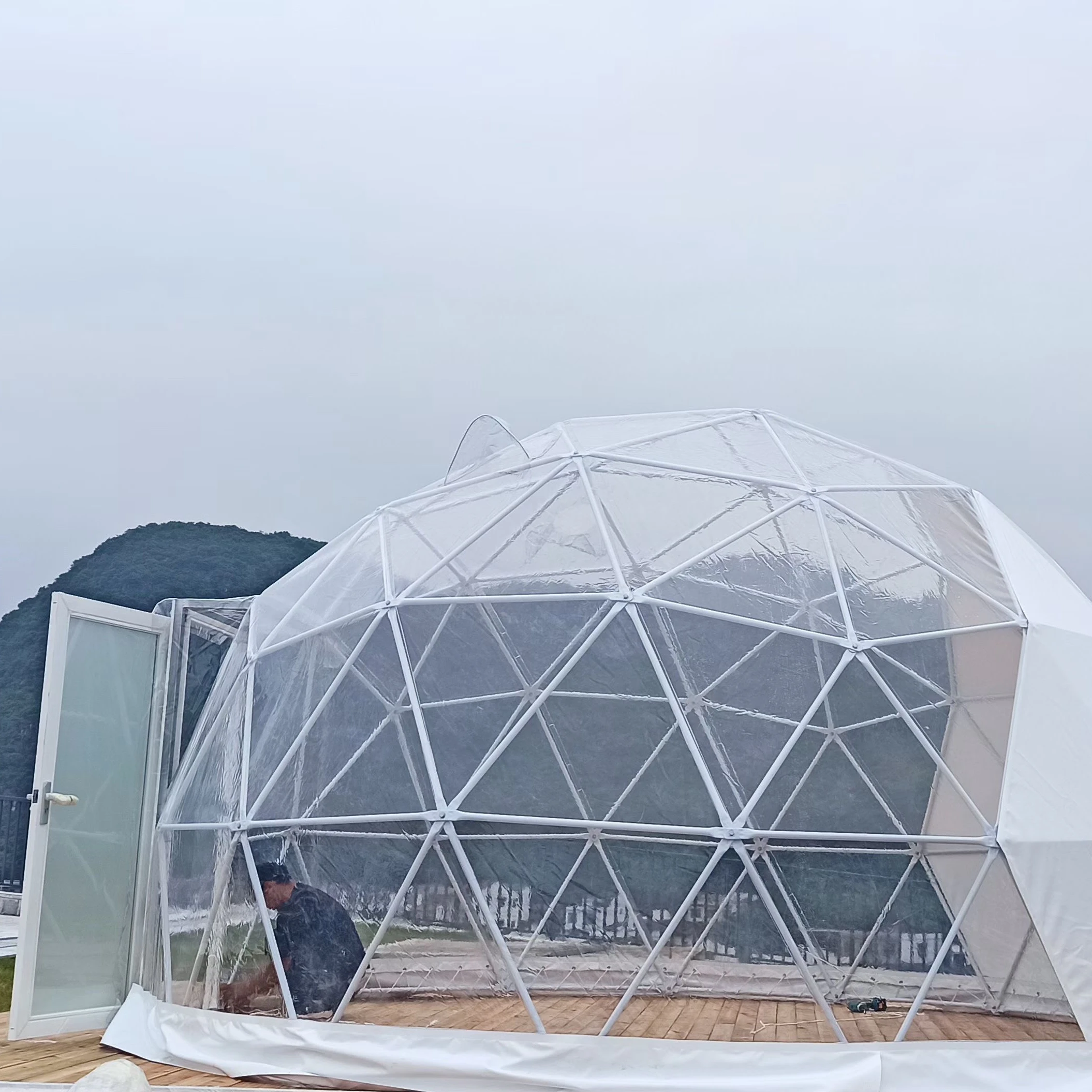 Прозрачный геодезический уличный садовый Igloo из ПВХ-стекла Igloo, уличный садовый Igloo