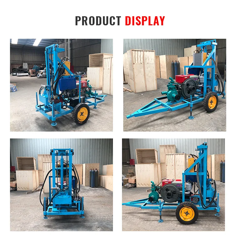Quality efficient manufacturing 100m 200m commercial water drilling rig machine price rock well drilling machines