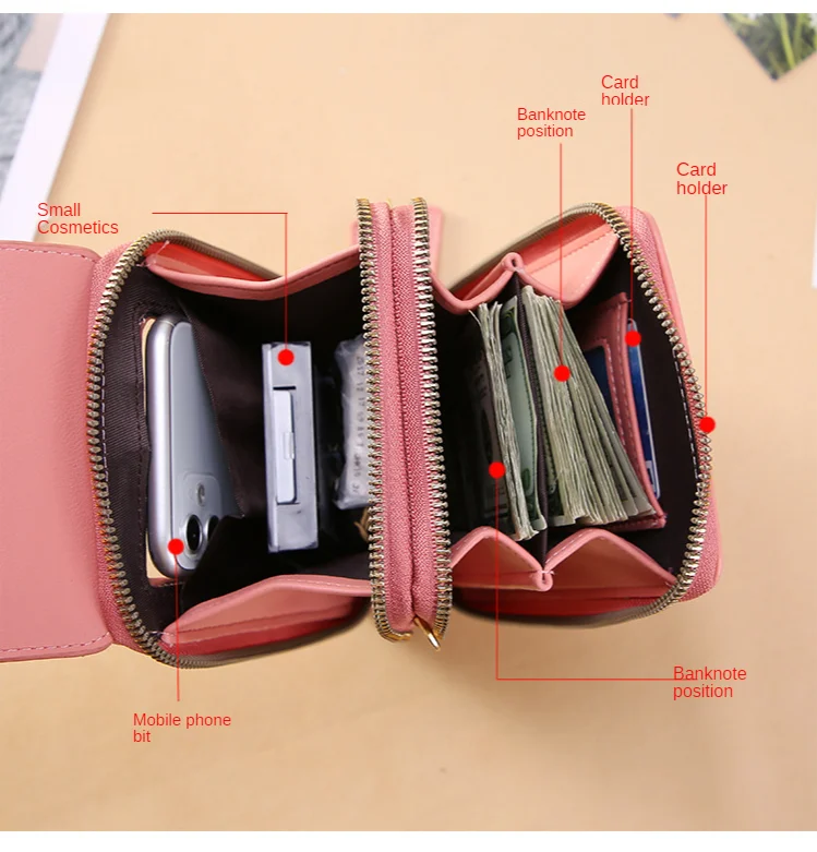 Женские сумки, кошельки из мягкой кожи, кошелек для сотового телефона с сенсорным экраном, сумка через плечо с ремешком на плечо для женщин, дешевые женские сумки