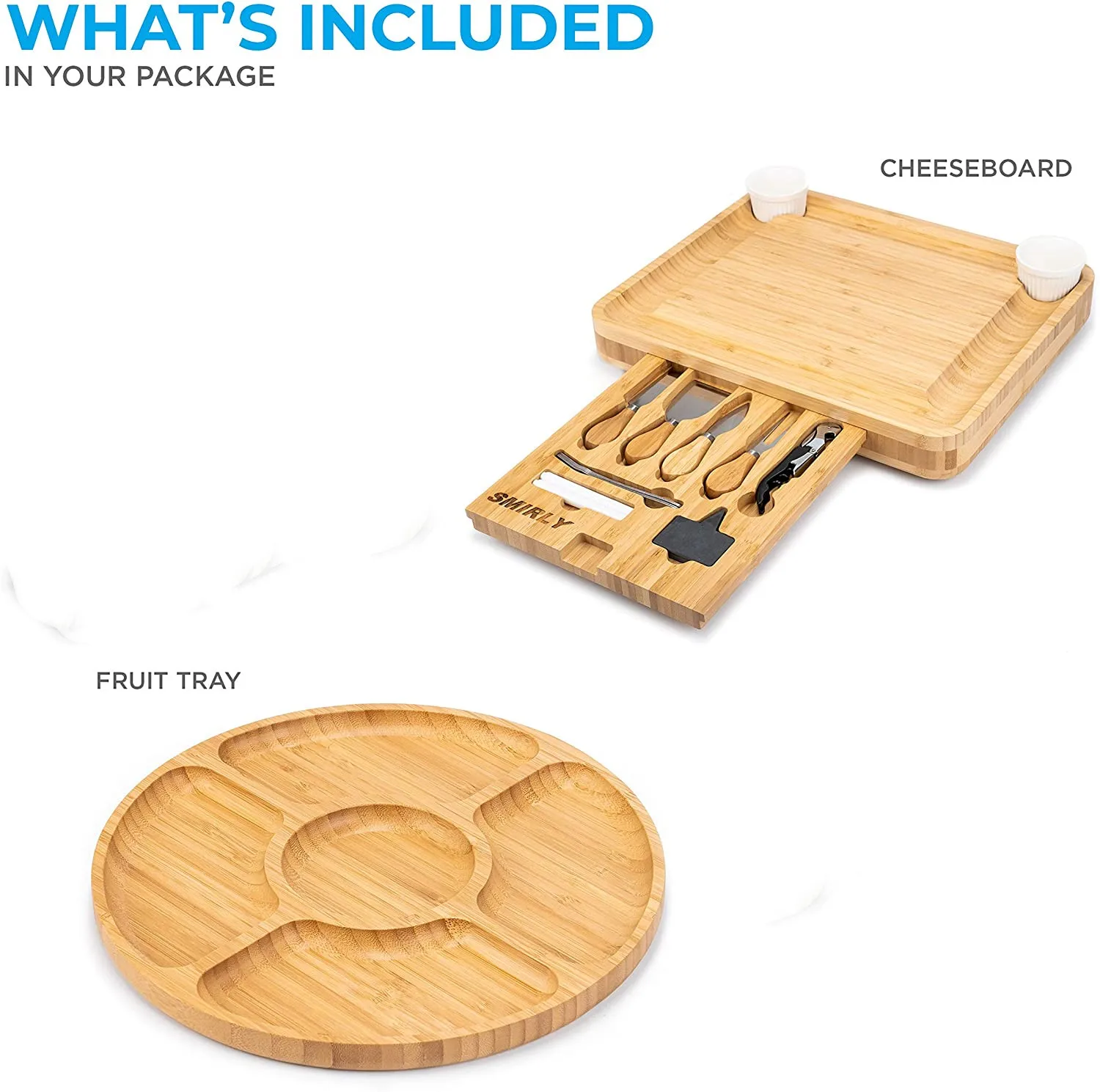 New Design bamboo cheese board charcuterie board set wine meat cheese platter