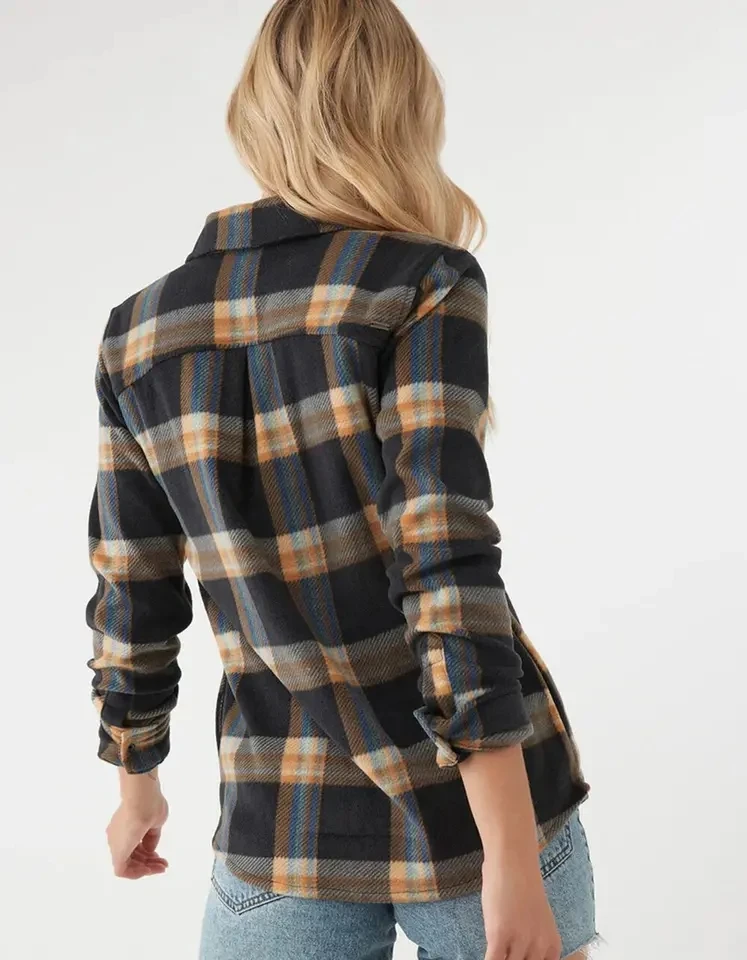 Wholesale Womens Custom Plaid Flannel Shirt Long Sleeve Cotton Flannel Shirts For Women