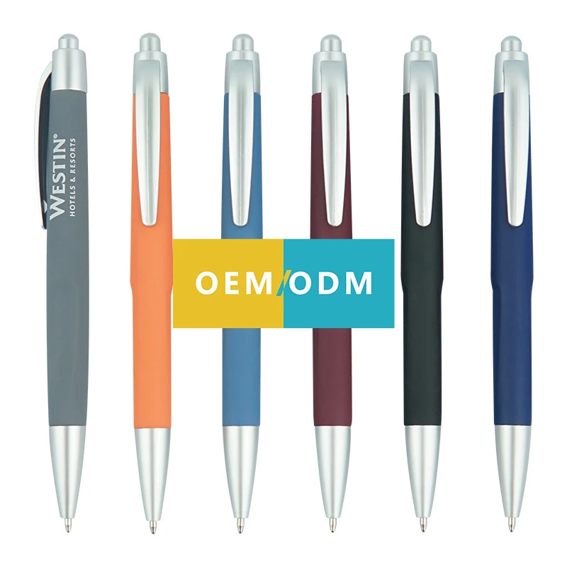 AI-MICH Hot Selling Wholesale Plastic Pen Custom Logo Printed Ballpoint Pen Multiple Color Retractable Soft Click Plastic Pen