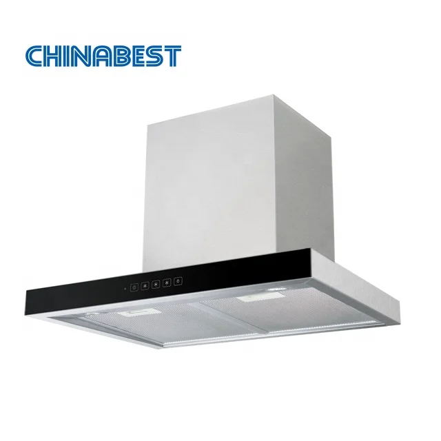 Стеклянная передняя панель Chinabest vatto WT0990A с мягким сенсорным управлением Т-образная дымовая труба настенные капоты