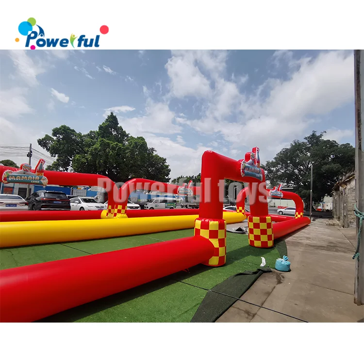 High quality PVC material inflatable race car track bumper track sport game track  barrier for sale