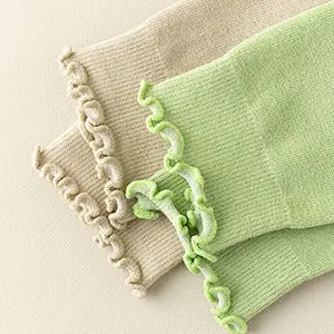 Custom Design Ruffle Blue Heart Cotton Sports Sock for Women Anti-slip Gym Fitness Frilly Non Slip Yoga Pilates Grip Socks