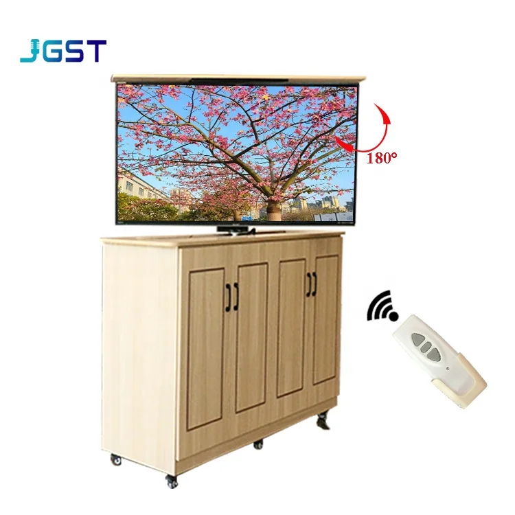 Hidden Up Down TV Mount Cabinet TV Bracket Under Bed Motorized TV Lift with Remote Control