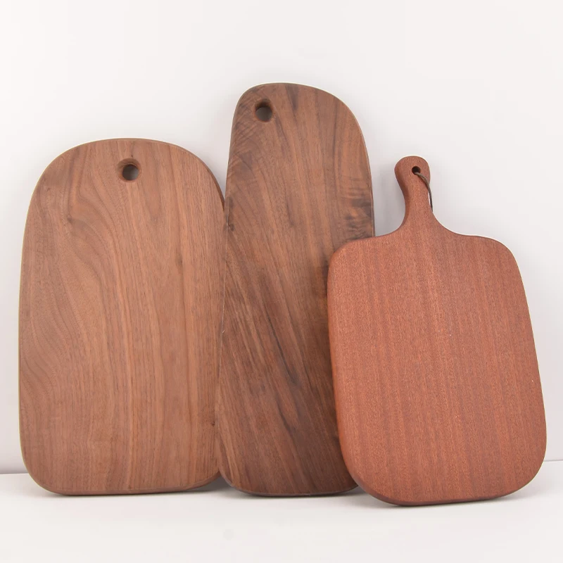 Customized Laser Logo Dark Light Kitchen Bulk Bamboo Acacia Beech Walnut Olive Oak Teak Wood Chopping Cutting Board With Handle