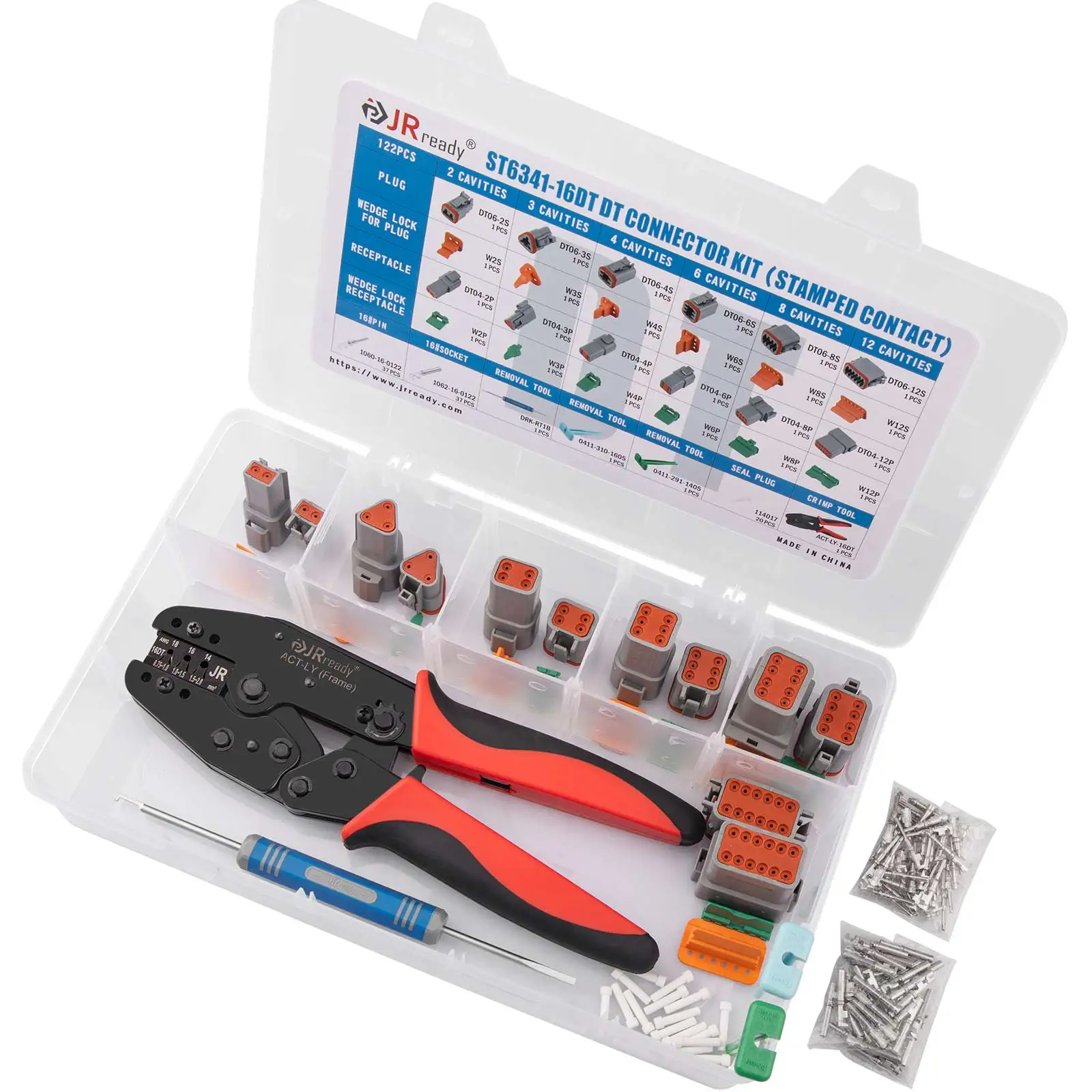 JRready ST6341-16DT Deutsch комплект коннекторов с обжимным инструментом Weutsch 2Pin-12Pin DT коннектор 1Kit обжимной инструмент