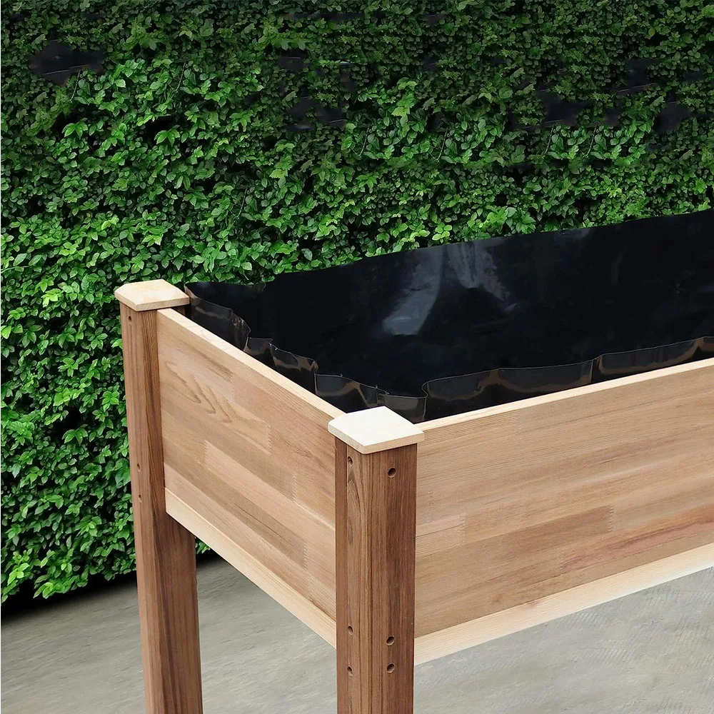 Elevated wood planting for growing fresh herbs vegetables flowers  succulents and other plants in your home is ideal for