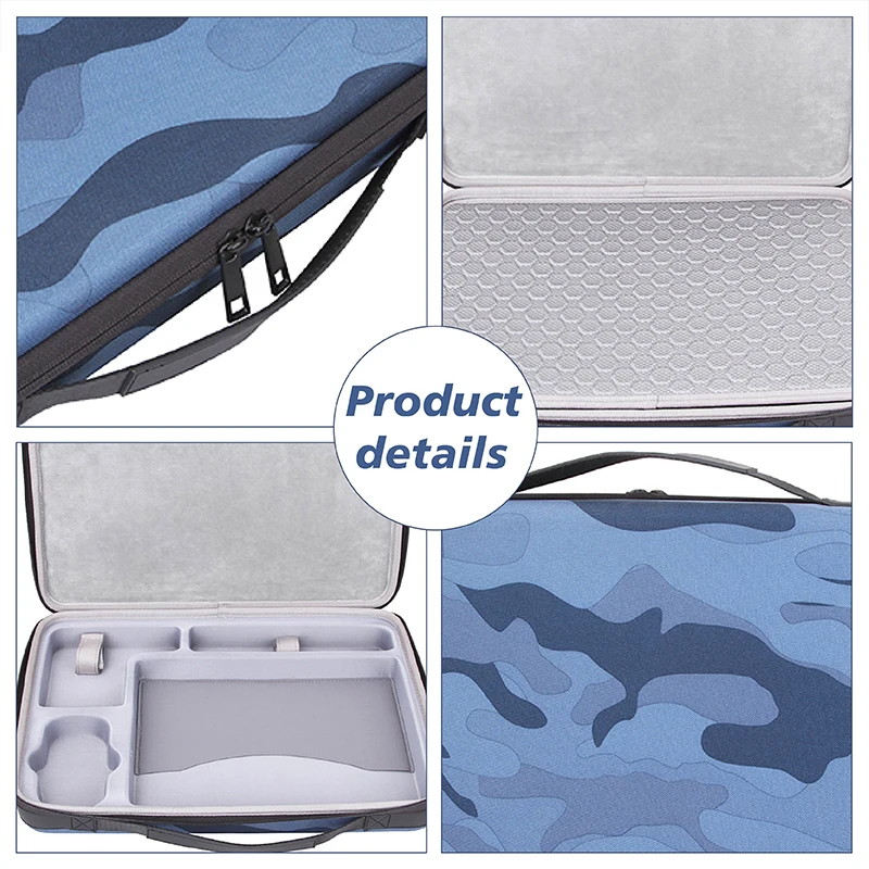 Custom New Protective Blue Camouflage Hand Zipper Eva Portable Computer Bag Hard Shell Leather Laptop Sleeve Carrying Case Cover
