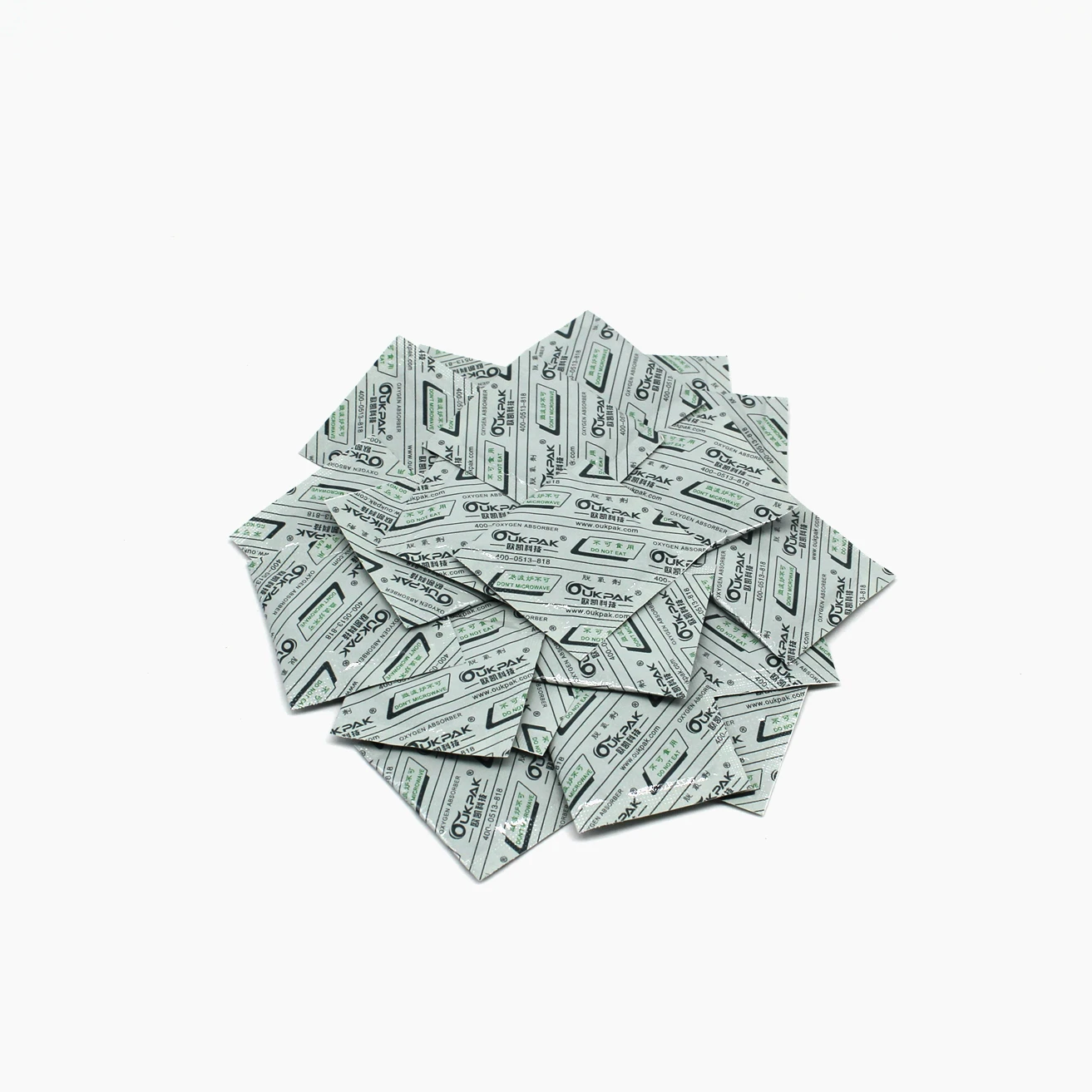 Food grade oxygen absorber packet protect packaged food against spoilage, mold growth, color change