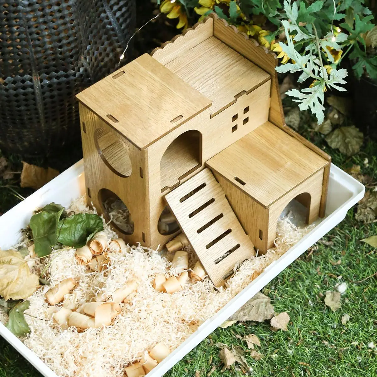 custom price hamster cage pet houses furniture wood Large hideout hamster cage chinchillas with slide