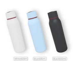 Free shipping stainless uv water purifier and self cleaning water bottle rechargeable with smart screen