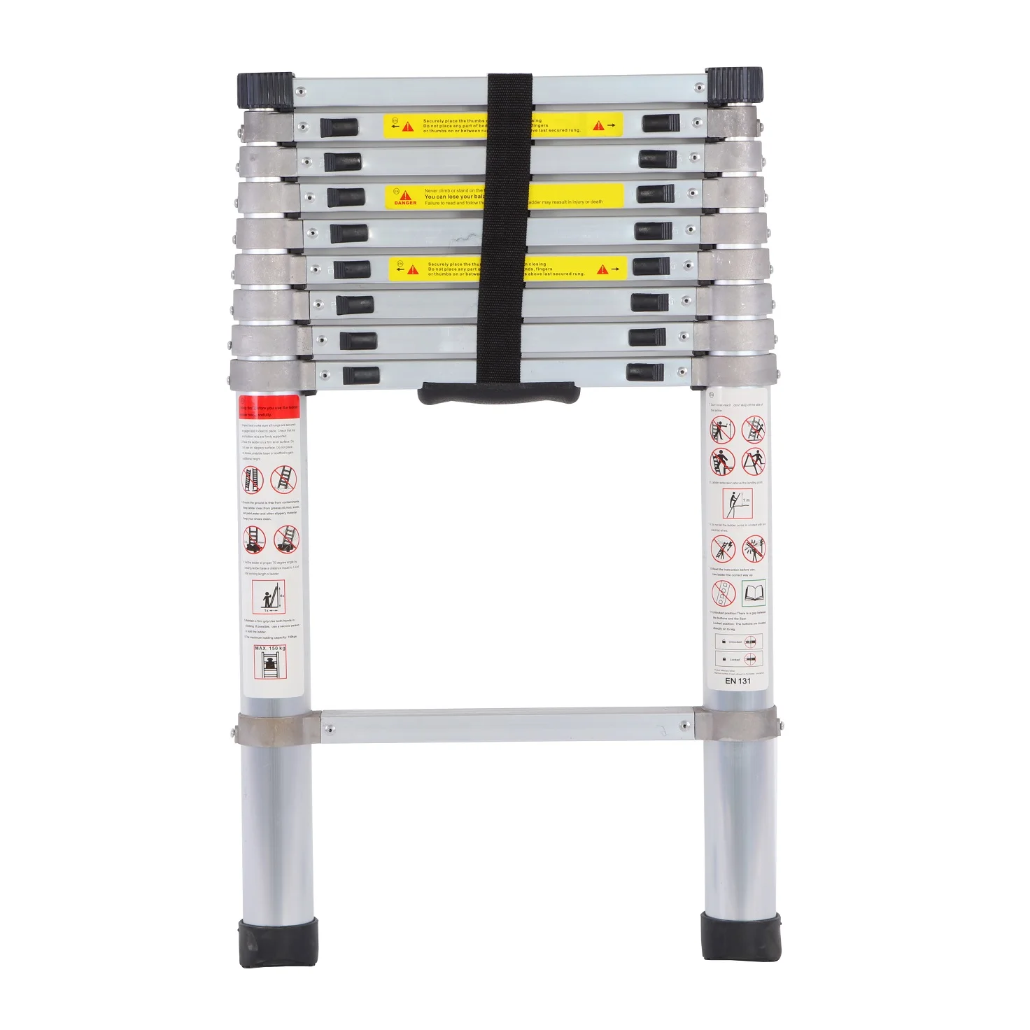 1.4m to 4.4m All Aluminium Material Telescopic folding Ladder