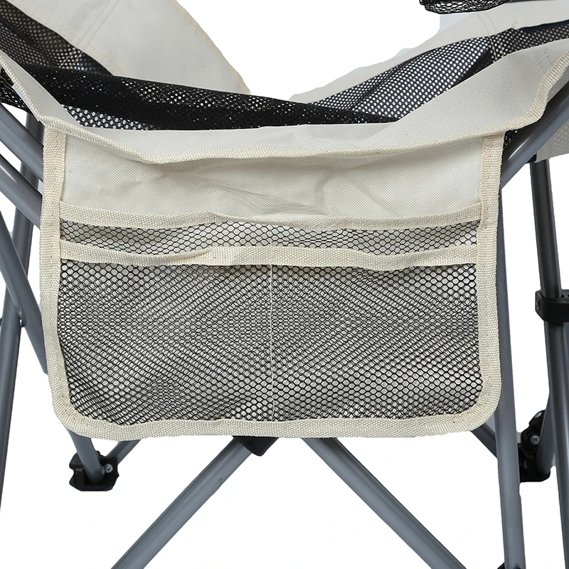 Outdoor Camping Beach Chair With Feet Rest Portable Folding Arm Cup Holder and Carrying Storage Bag