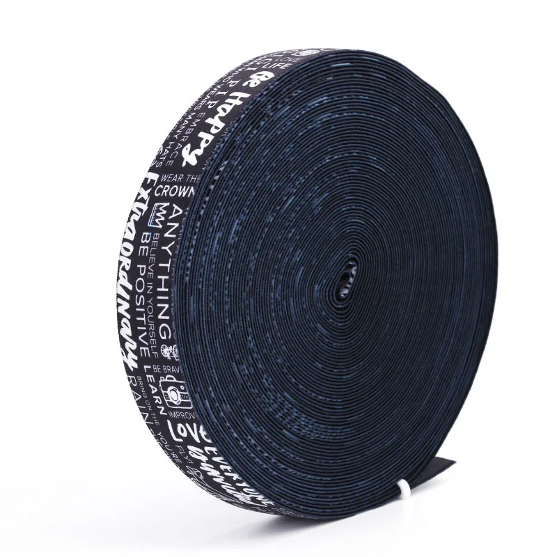 Polyester ribbon elastic lace ink printing paste printed word LOGO waist webbing