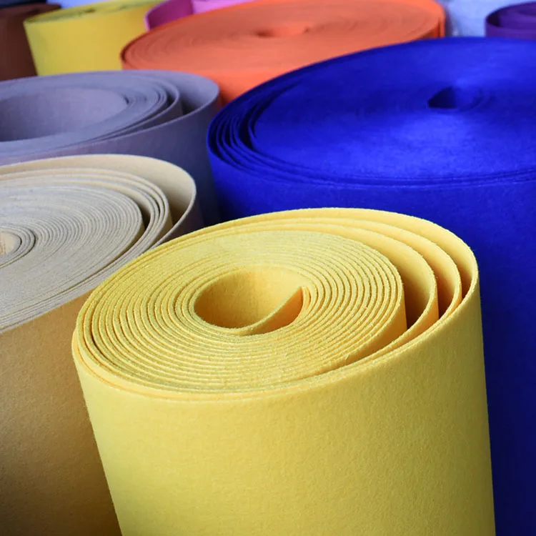 Lowest Price High Quality Felt Fabric Roll Pieces Industrial Felt Polyester Non Woven Colorful Felt
