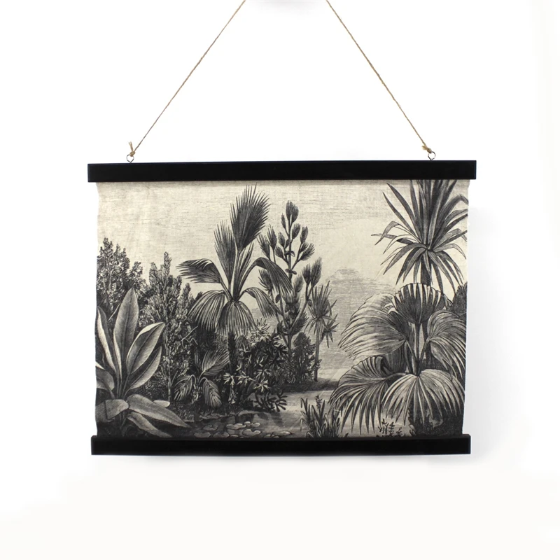 
Natural beautiful easy landscape handmade scenery drawing painting with tree fabric paintings for wall decor 