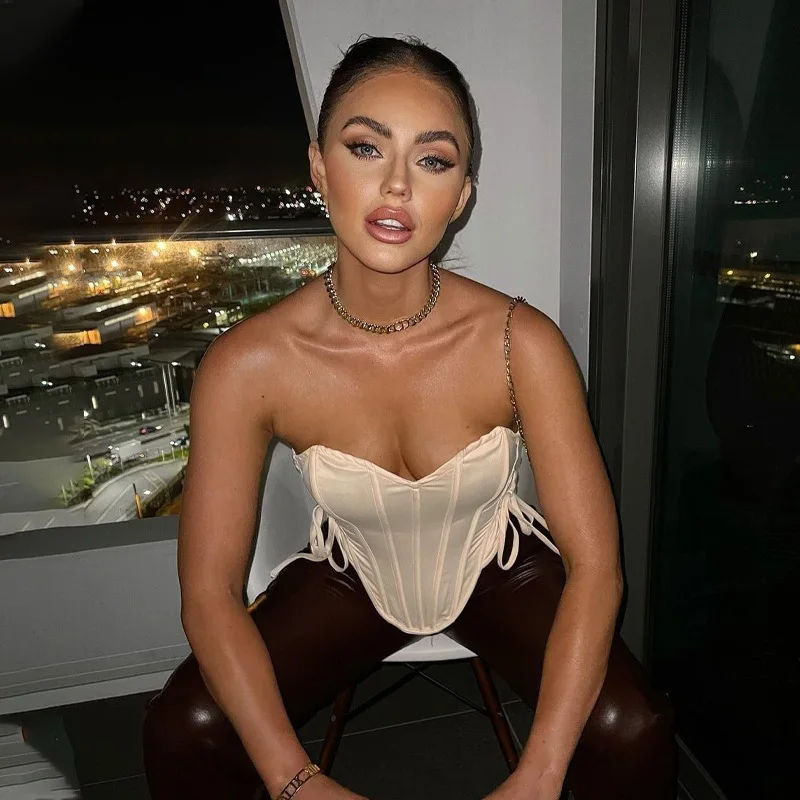 2023 New Stylish Summer Boob Tube Top Women Backless Sexy Corselet Tank Tops Lady Vintage Underbust Corset