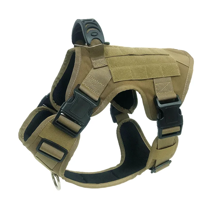 Good quality manufacture adjustable soft comfortable tactical k9 dog chest harness vest for large dog