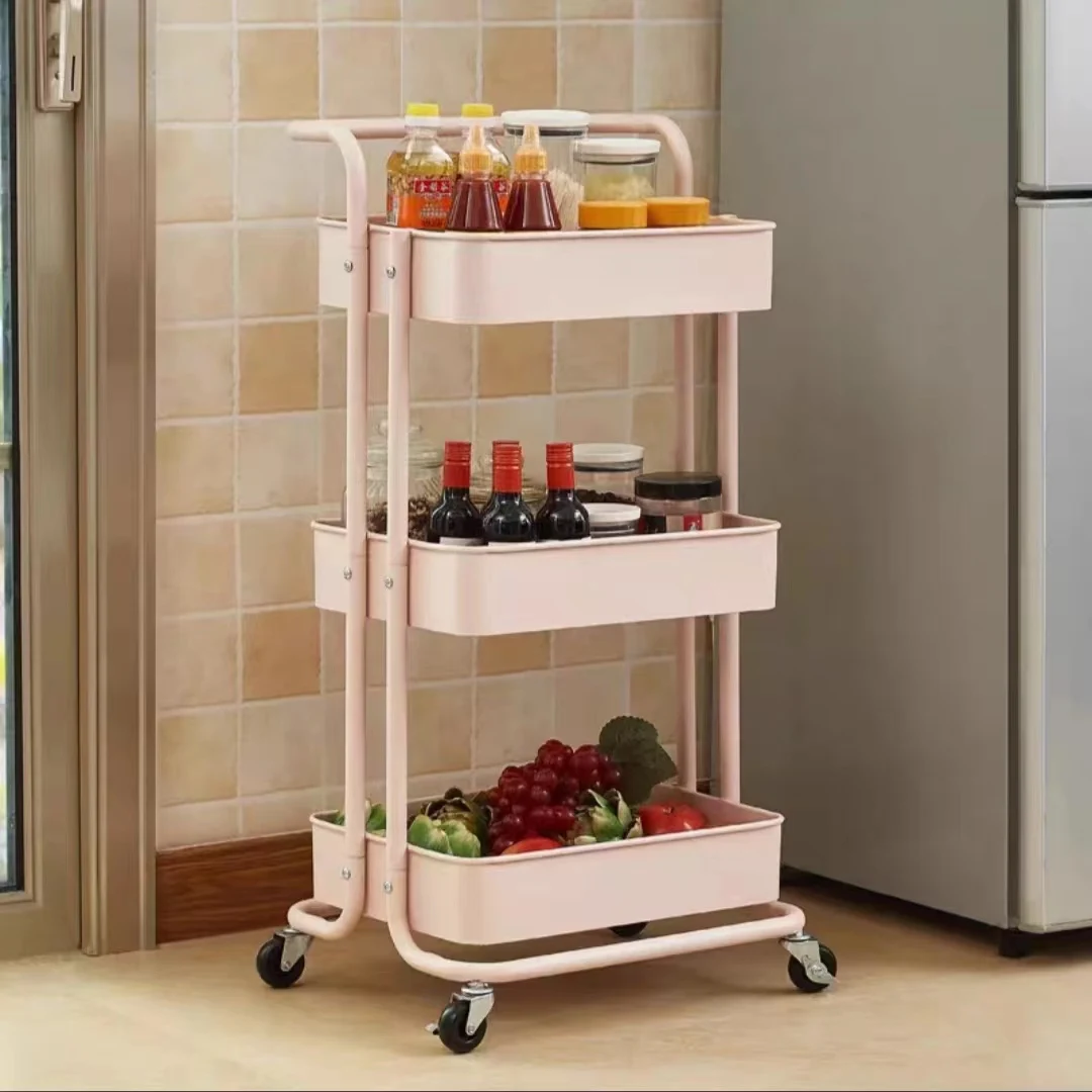 stainless steel kitchen storage rolling electric trolley cart organizer metal kitchen storage cart 4 Tier with wheels