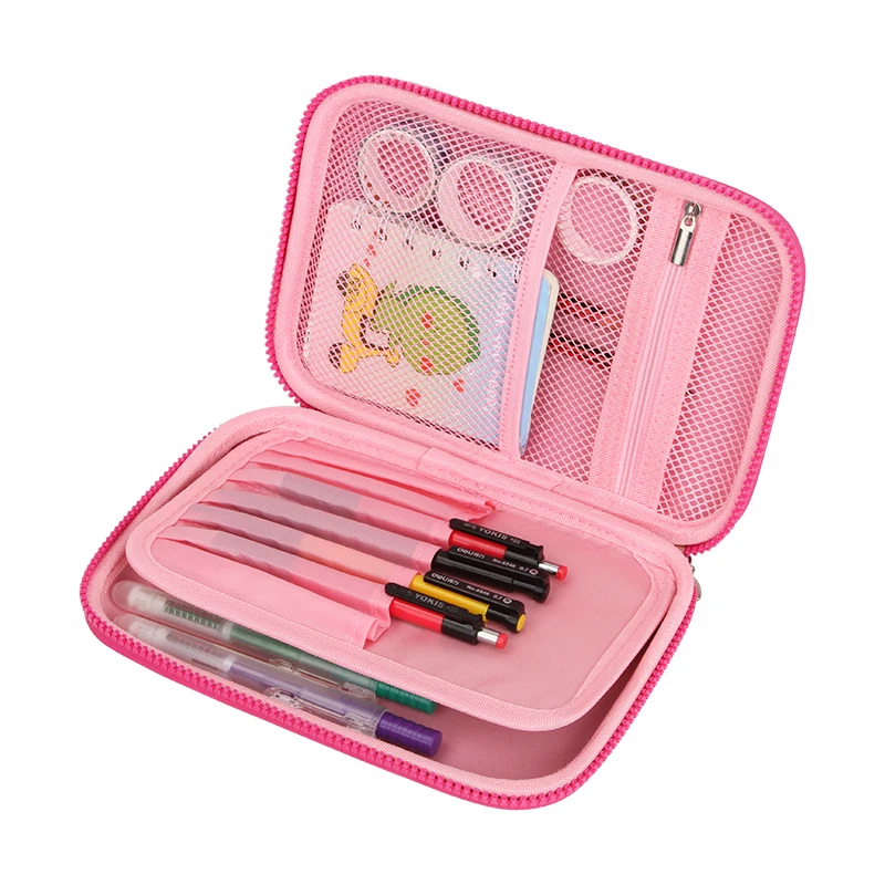Factory Custom Wholesale Colorful EVA Pencil Case Box Girls School Organizer Pencil Bag Large Capacity Pencil Pouch